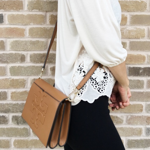 LAST1😍Tory Burch Bombe combo Crossbody Bag bark - Picture 3 of 5